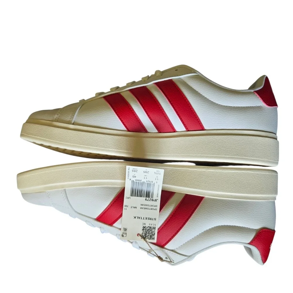 Adidas Streettalk Shoes White Red Stripes Men's Size 11.5 Sneakers JP8279 NIB